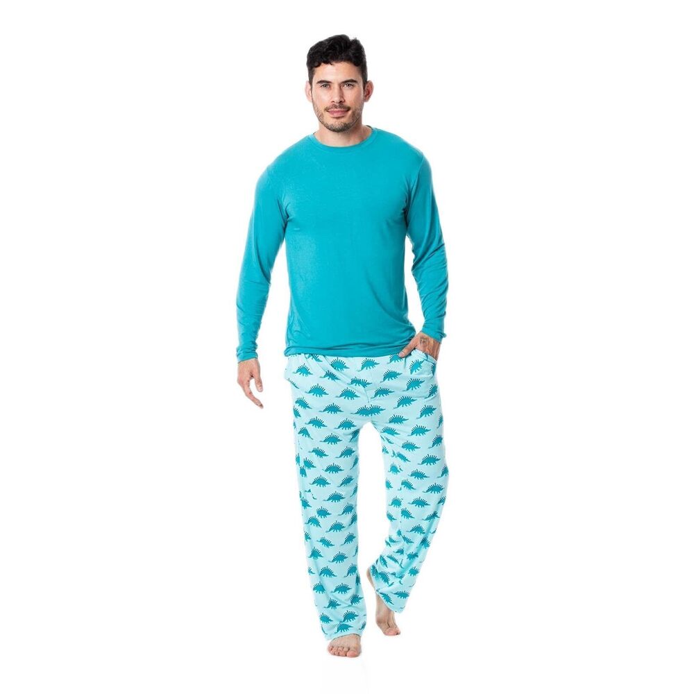 Kickee Pants Long Sleeve Pajama Set Iceberg Menorahsaurus XL